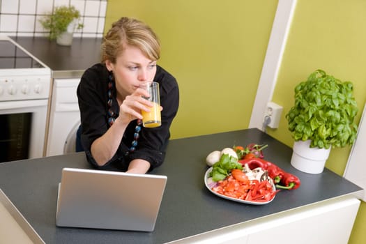 Eating a meal at the computer