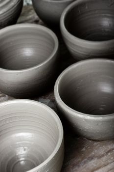 Close-up of some pottery recently made
