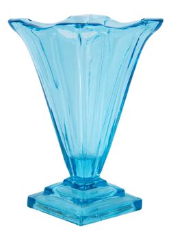 Blue Glass Vase isolated on the white background