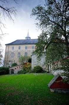 An old medieval defense structure in Oslo Norway.  Akershus festning