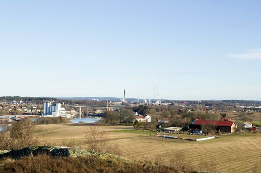 Norwegian agriculture near the glomma river in South Eastern Norway.