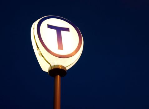 The letter T for the oslo subway (T-Bane)