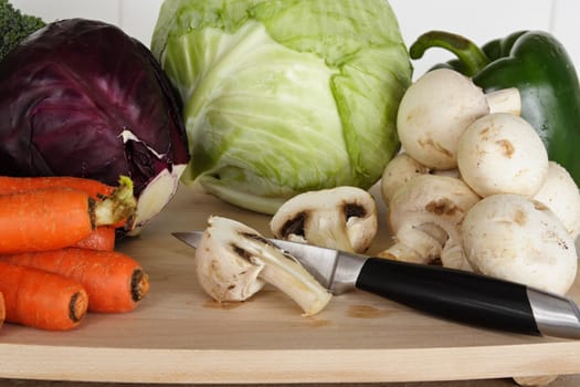 variety of vegetables on wood cutting board