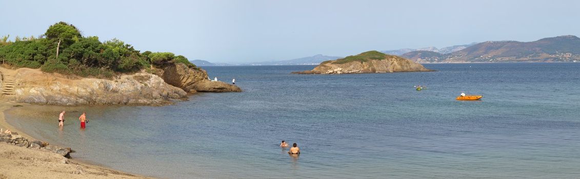 French riviera coastline near the city of Giens 