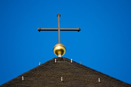 Church steeple with cross
