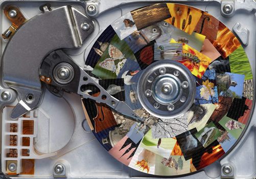 Detail of the hard disc - storage