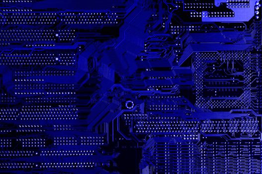 Close-up of the motherboard - printed circuit