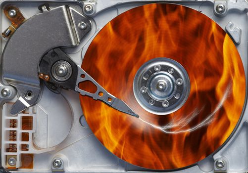 Image of the hard disc - burning