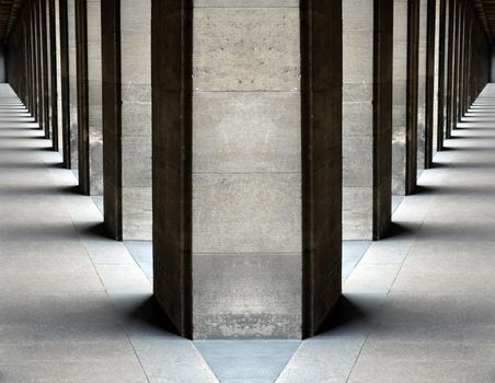 Architectural detail of stone columns 