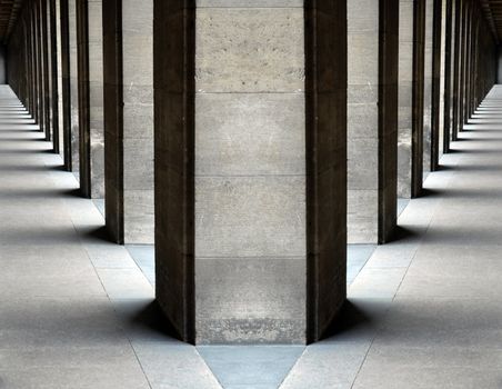 Architectural detail of stone columns 