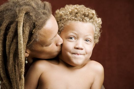 African American mother and biracial son