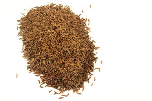 Cumin seeds isolated on white