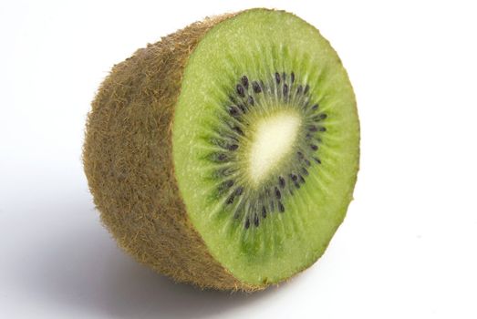 Half cutted kiwi isolated on white background