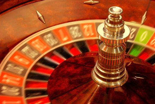 Close up of casino roulette in motion
