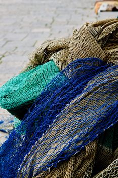 An image Close-up of a fishing net 