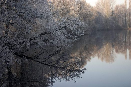 By the lake in winter