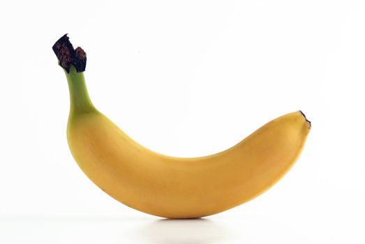 Ripe banana. Fresh fruit isolated on white background. 