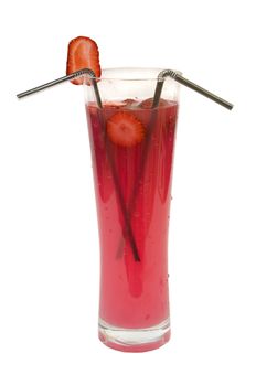 strawberry cocktail, isolated o white
