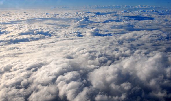 Clouds texture in the morning.View from airplane