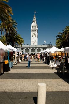 The Ferry Building is a terminal for ferries that travel across the San Francisco Bay and a shopping center located on The Embarcadero in San Francisco