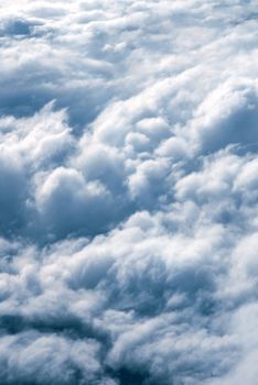 Clouds texture in the morning. View from airplane