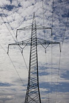 electricity pylon on a cloudy day