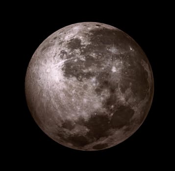 3D - moon in the black sky without stars