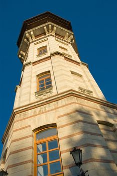 landmark, old obsolete watchtower in chisinau, moldova