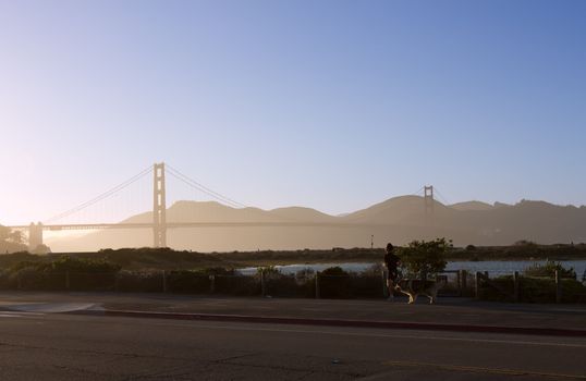 Golden Gate at San Francisco at dusk time