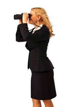 business woman with binoculars