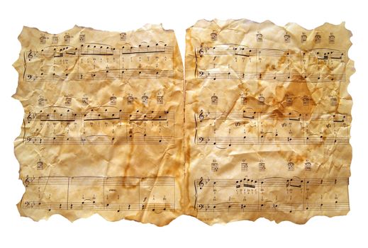 Old vintage musical page with notes