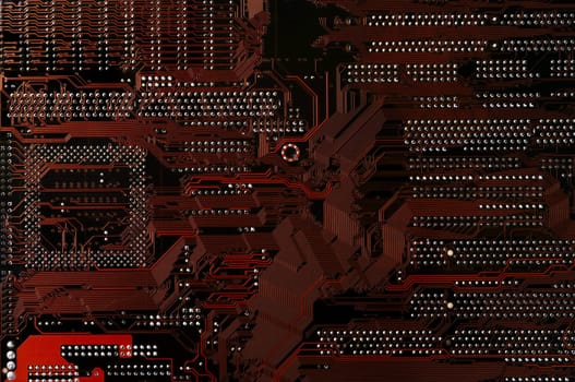 Close-up of the printed circuit - technology abstract