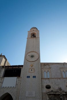 An old clock tower in a medieval town