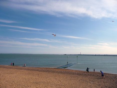 The coast as seen from Southend in England.