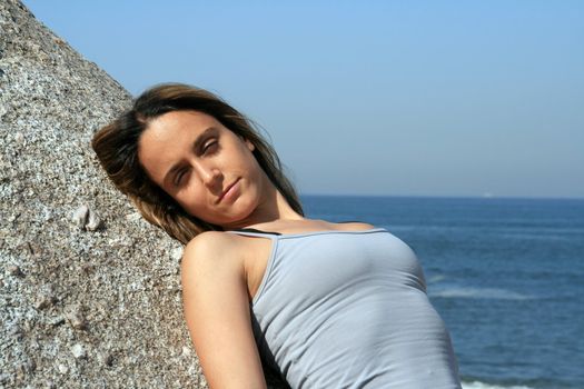 sexy fashion girl on the beach