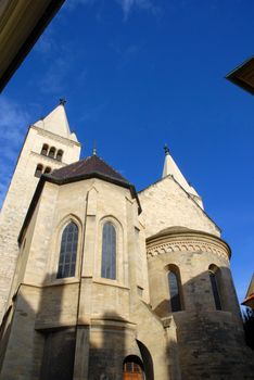 Gothic church in Prague. Wide angle