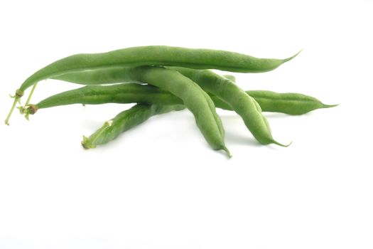 Green beans isolated on white background