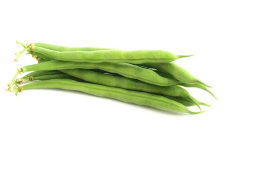 Green beans isolated on white background