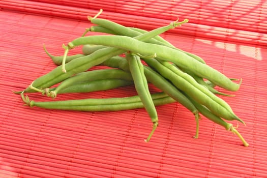 Green beans isolated on white background