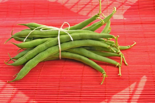 Green beans isolated on white background