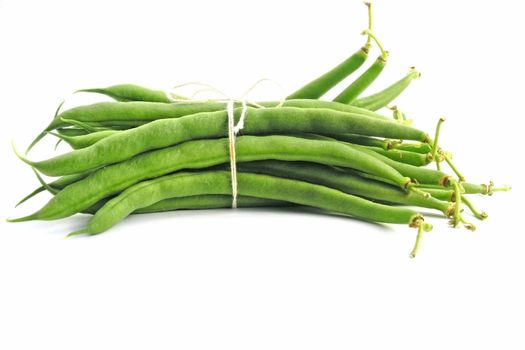 Green beans isolated on white background