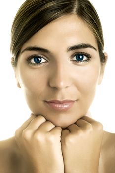 Beautiful woman portrait with great blue eyes