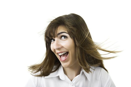 Portrait of a young beautiful woman radiant of hapiness