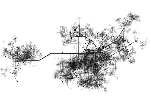 Transport System Map Blueprint of a City