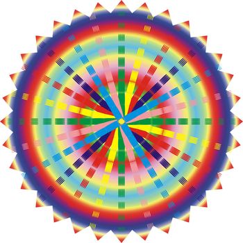 Illustration of esoteric mandala rainbow