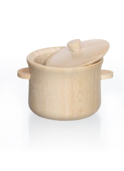 Small wooden pan isolated on white background with clipping path