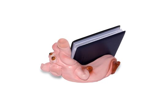 Support for a notebook in the form of a pig