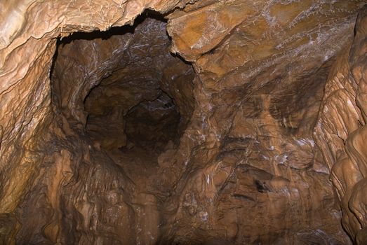 Texture of stalctites in a small cave