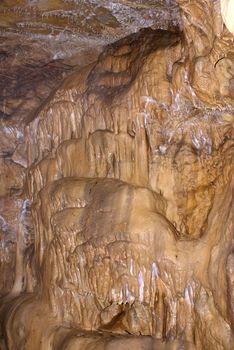 Texture of stalctites in a small cave