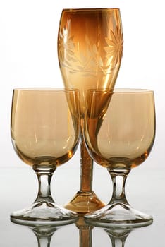 glass ware wine glass and bocal isolated